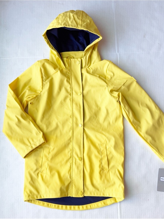 Hunter Other - Hunter New Boys Water
Resistant Long Hooded Rain Jacket in Yellow NWT Size 8Y